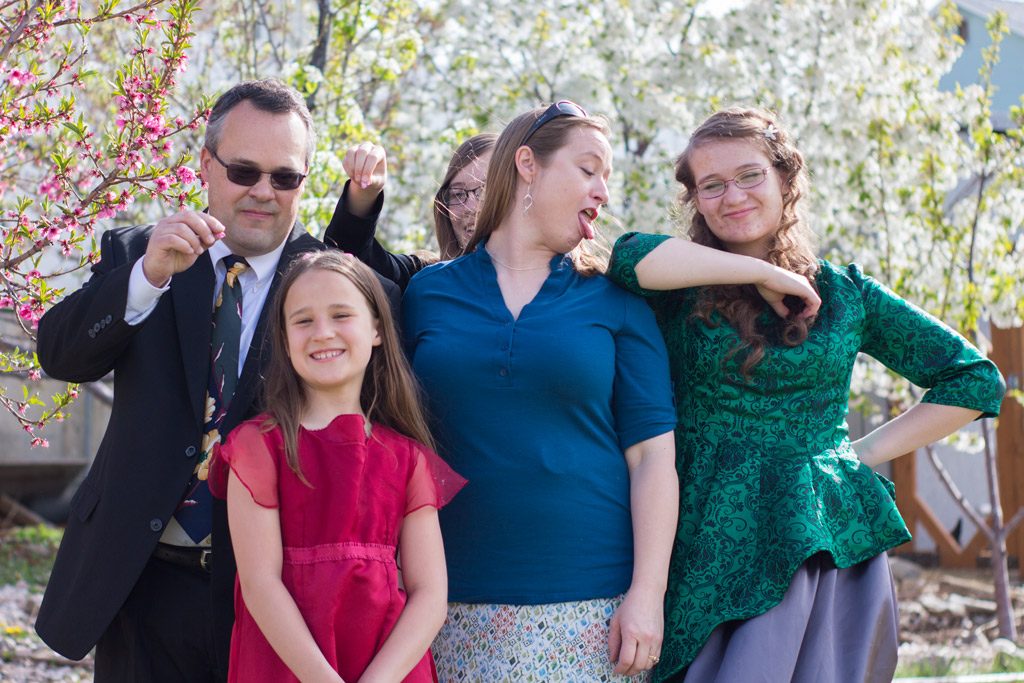 Family color mismatch group photo